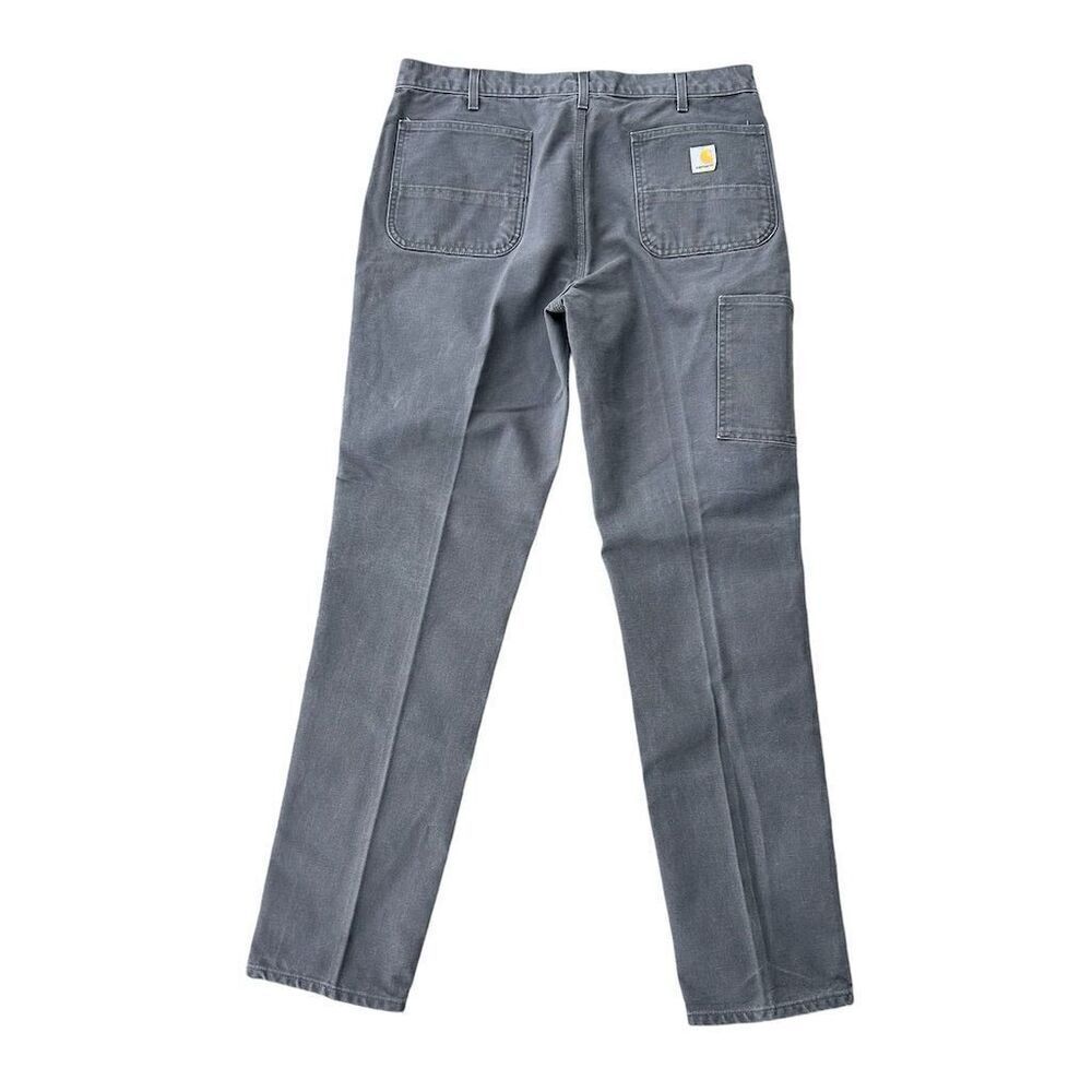 Carhartt Men's Gray Double Knee Relaxed Fit Carpenter Work Pants 37x34